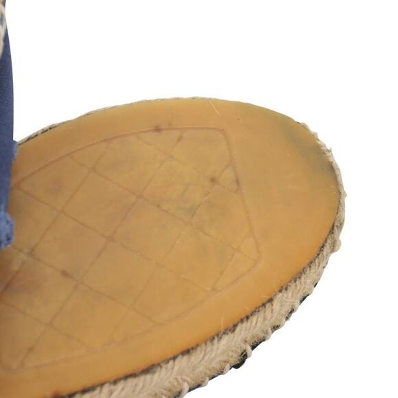 Chanel Espadrille 37 Canvas Linen Raw Edge Cap-toe Flats CC-0717N-0006 - Picture 11 of 11